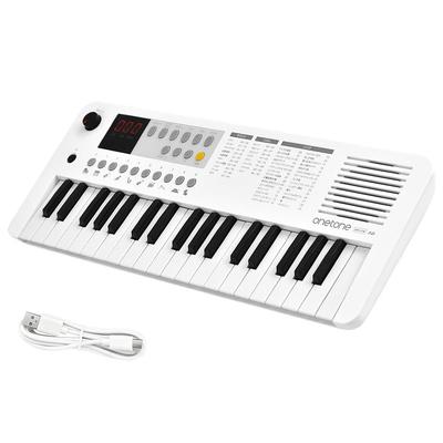 ONETONE Eénkleurig Elektronisch Toetsenbord, Mini 37 Toetsen, LED Display, USB-MIDI Ondersteuning, Japanse Taal, OTK-37M/WH (USB-kabel inbegrepen)