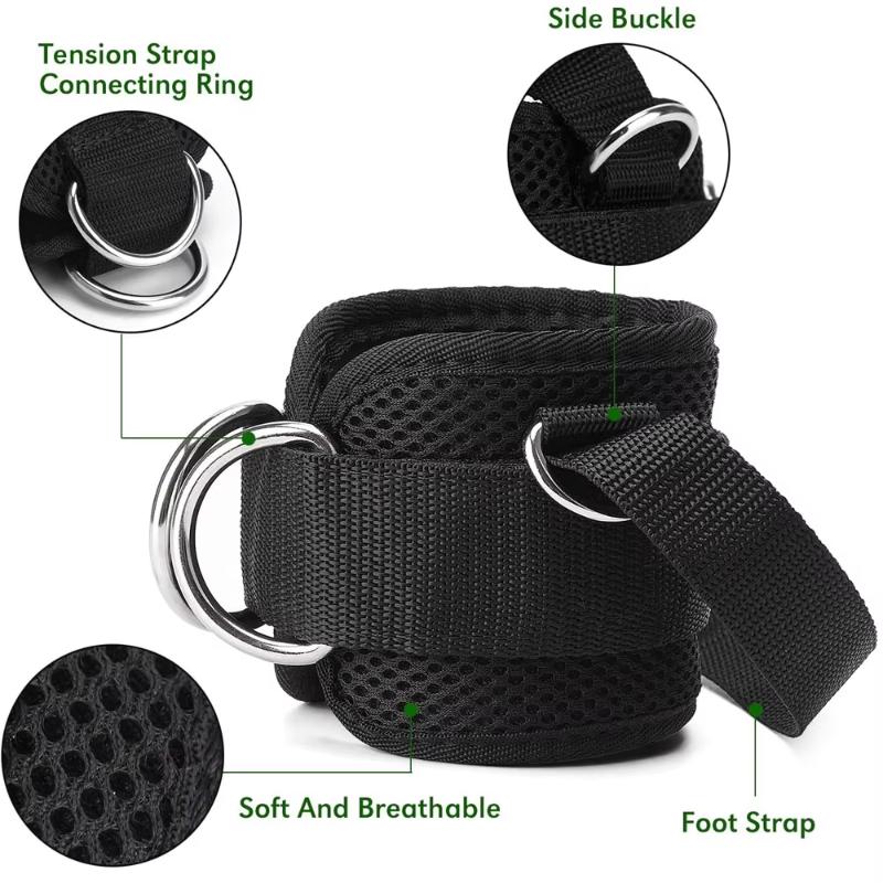 Ankle Straps for Cable Machine Durable Neoprene Padded Ankle Cuffs for Men Women Gym Glute Workout Kickback Exercise