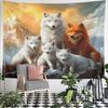 Wolf Family In Mountain Sunset Scene Pattern Wall Hanging Tapestry Decorative Tapestry Home Decor for Bedroom and Living Room