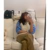 In Stock: Women's Korean Dongdaemun Blue Classic Long-Sleeve Loose Fit Spring Shirt
