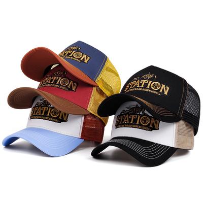 New Net Hat Station Retro Motorcycle Truck Hat Street Skateboarding Hiphop Hat Men'S And Women'S Same Sunshade Baseball Hat