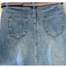2025 Spring/Summer Front Slit High Waist Denim Midi Skirt - Light Blue, Retro Versatile