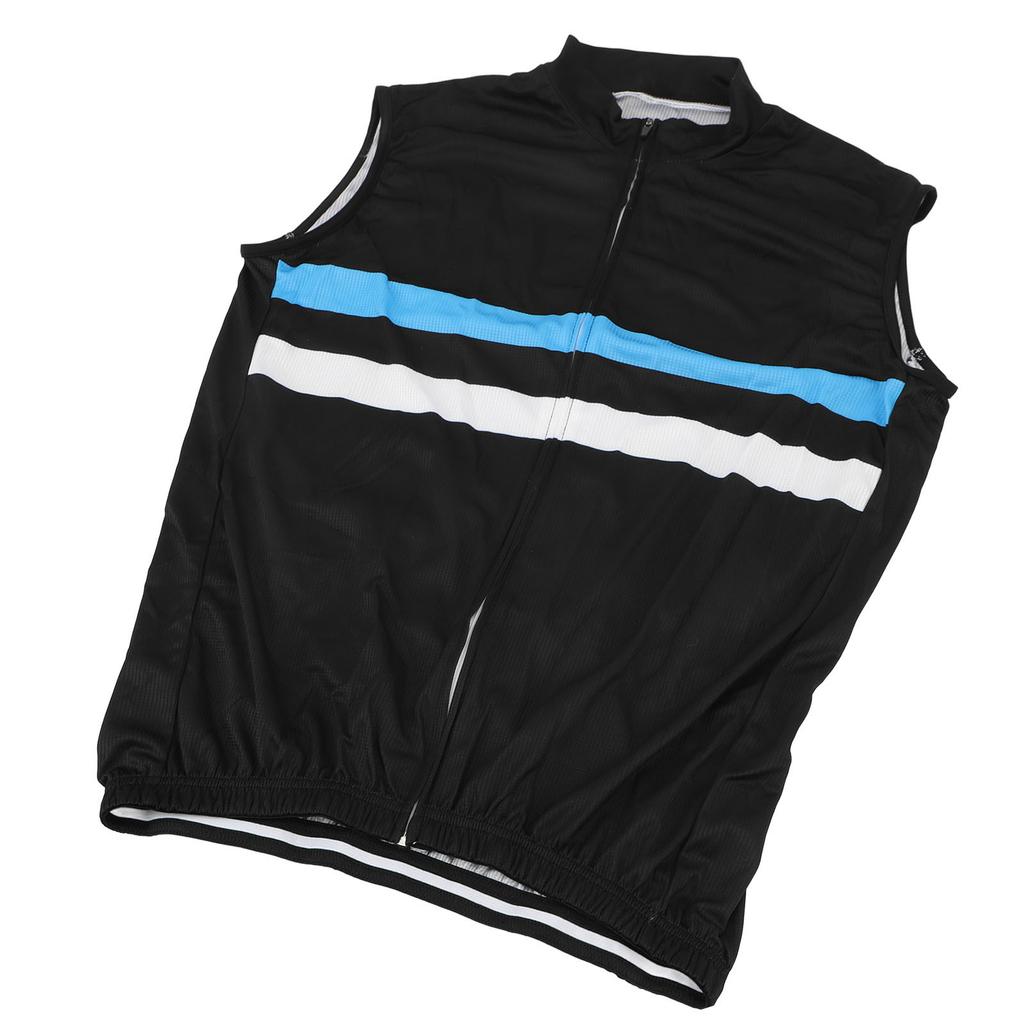 Bisiklet Yeleği Nefes Alabilir File Hızlı Kuruyan Reflektörlü Bisiklet Rüzgar Yeleği Kolsuz Hafif Spor Yeleği Açık Mavi