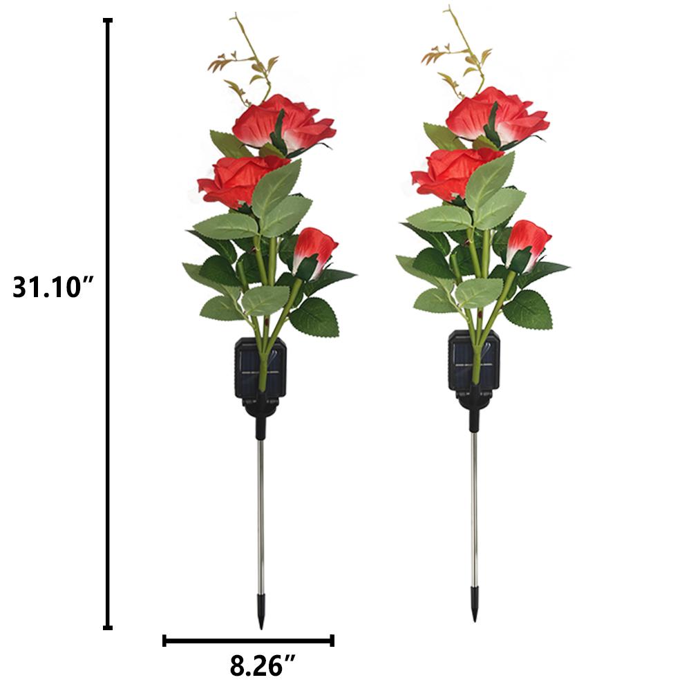 Solar LED Rose Light Outdoor Waterproof Yard Lamp LED Artificial Flower Light Courtyard Landscape Light Garden Decoration