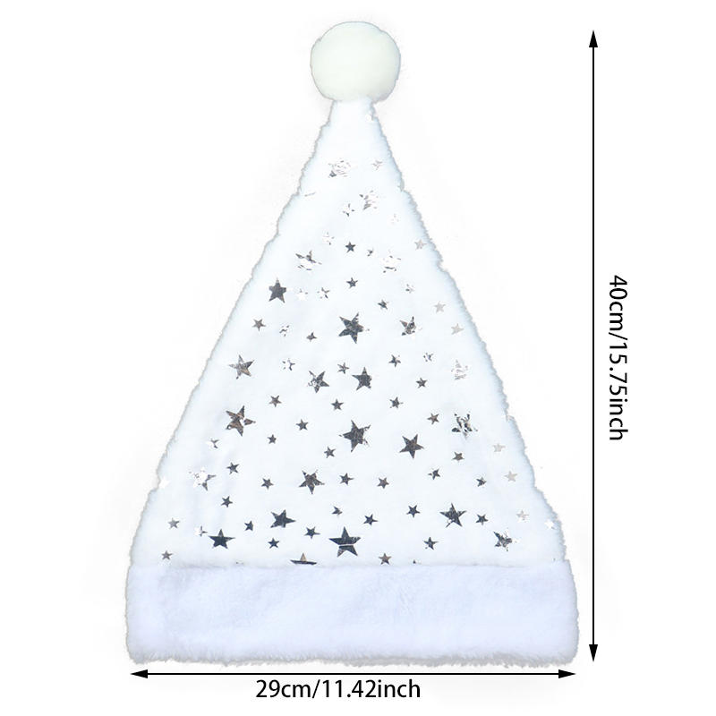 Cute Bronzing Snowflake Imitation Rabbit Fur Christmas Hat Star Plush Hat Adult Children Party Decorations