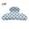 Sturdy Hair Claw Clip Back Head Claw, Strong Bite Force Clip, Dot Print Large for Women Anti-Slip Teeth Accessory Daily Wear Metal Spring