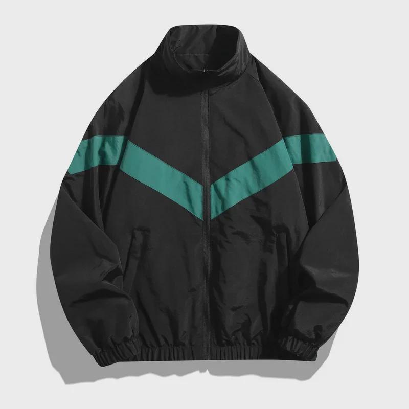 Herrenjacke mit Stehkragen und reflektierenden Streifen – trendiger Windbreaker für Frühling/Herbst für lässige und sportliche Looks
