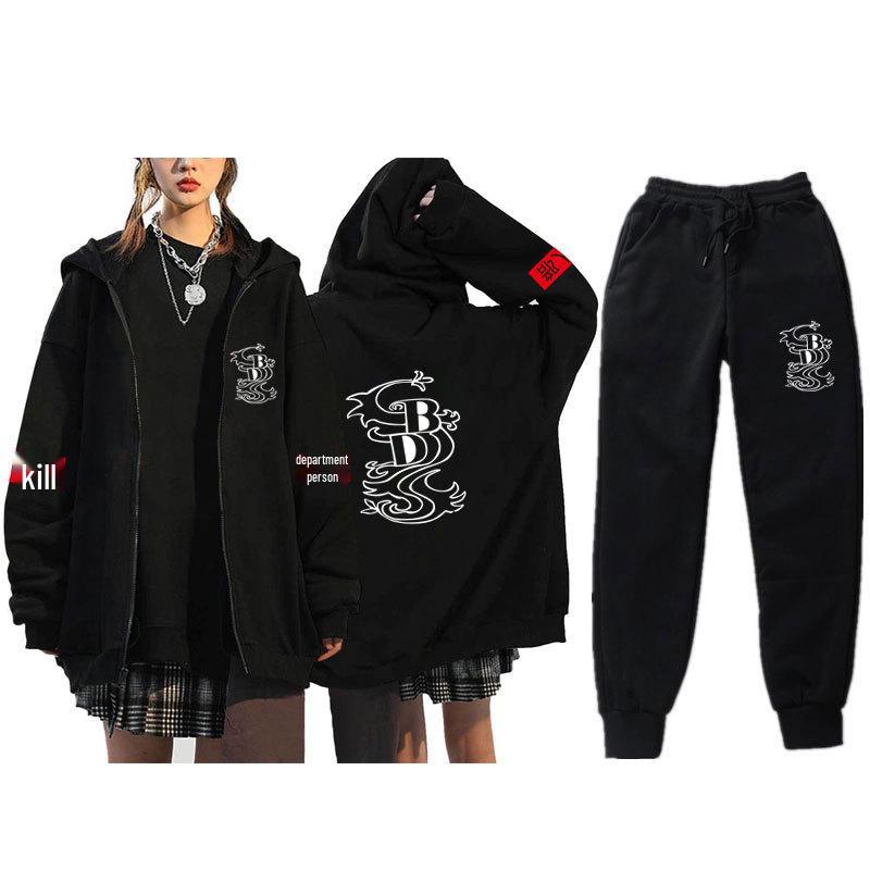 Tokyo Revengers Fleece-Lined Hooded Sweatshirt & Sweatpants Set for Men - Autumn/Winter Collection
