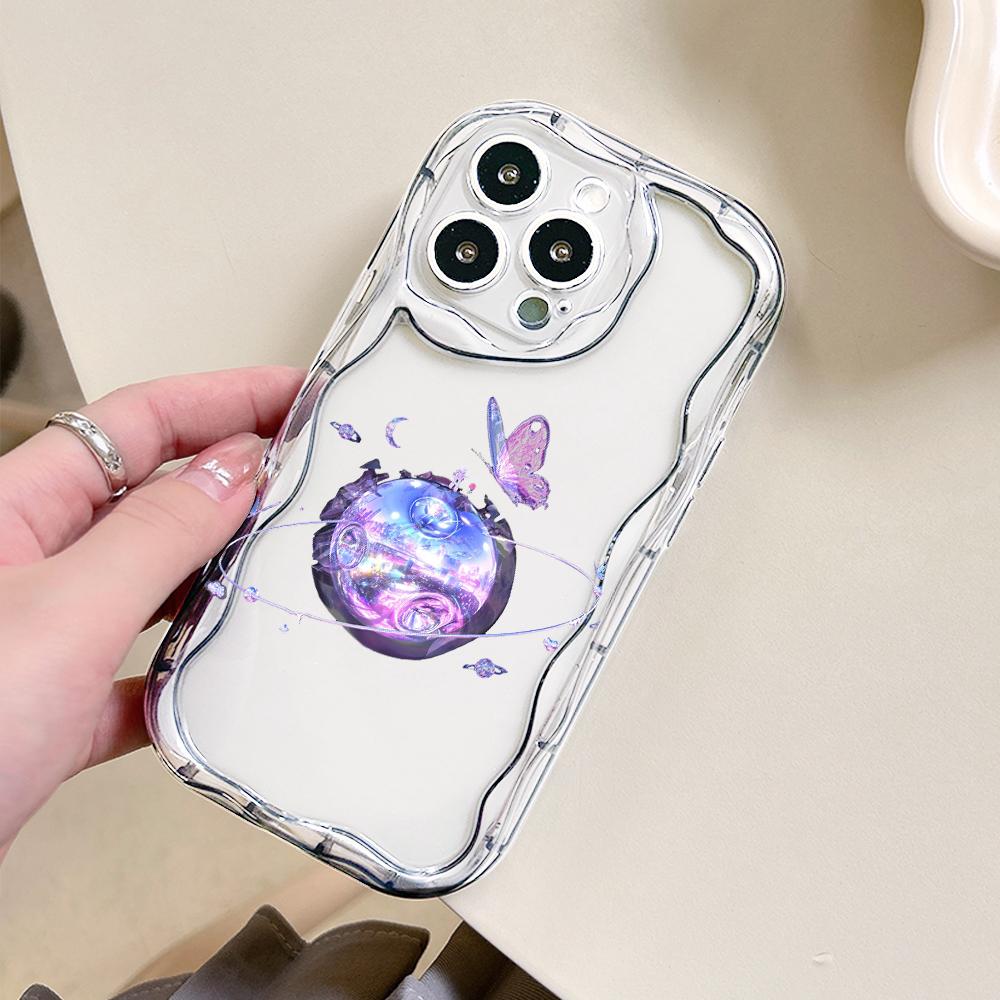 Pro OPPO A17 A18 A38 A58 A98 Reno7 Z 8Z 8T 11F 11 Pro Realme 12 Lite 12 Pro C30 Krásný Planetově Fialový Motýl Měkký Silikonový Kryt na Telefon