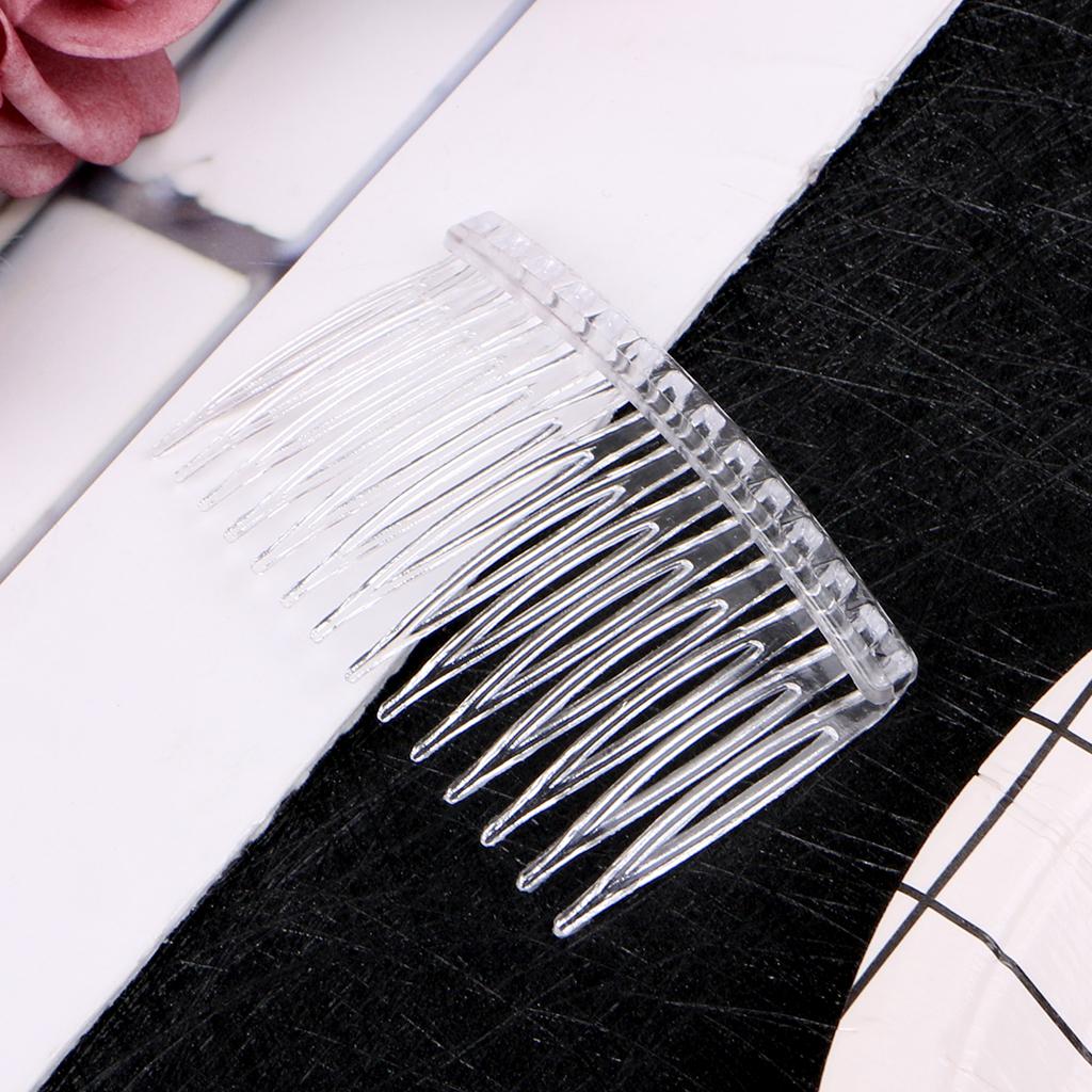 Plastic Clear Hair Clip Comb Women Bridal Wedding Fancy Hair Style DIY Veil