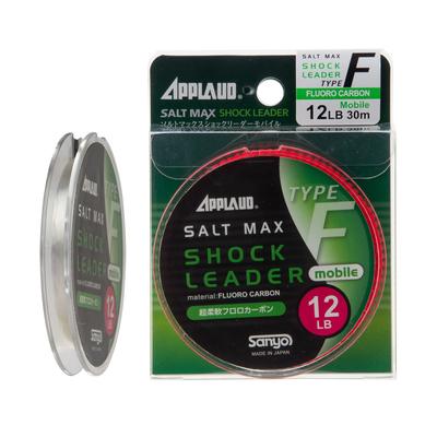Sanyo Nylon Shock Leader Aprovado Salt Max Mobile Shock Leader Tipo F Fluorocarbono 30m 12lb Transparente