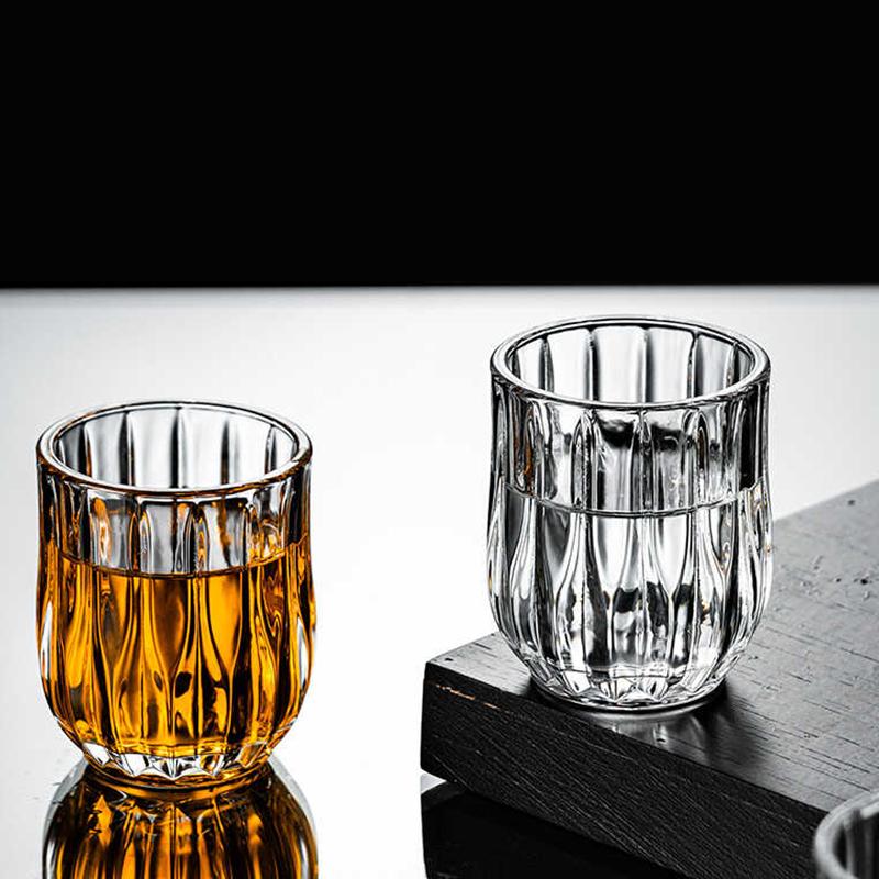 80ml 1/2/4 Pcs Sets Luxury Wine Glasses Diamond Caved Spirits Cup Party Small Wine Cup Bar Glassware Whiskey Cocktail Glasses