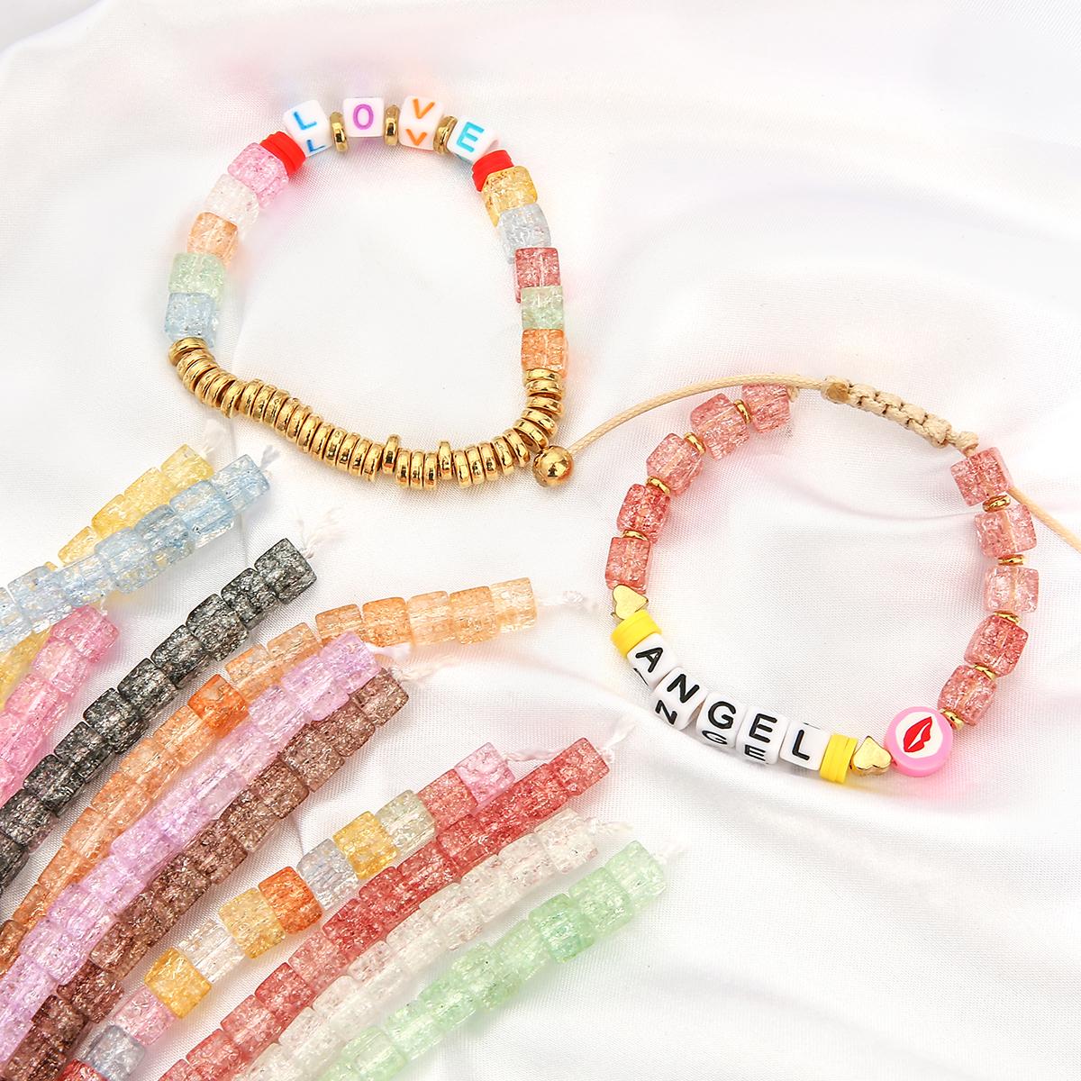 6 мм разноцветные кубические хрустальные бусины — фото 6