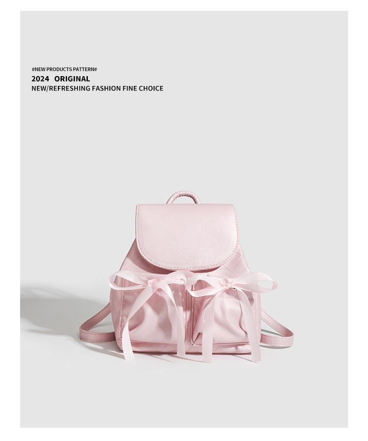 Moda letnia 2024 Słodki plecak sportowy do baletu z kokardą dla kobiet i dziewcząt