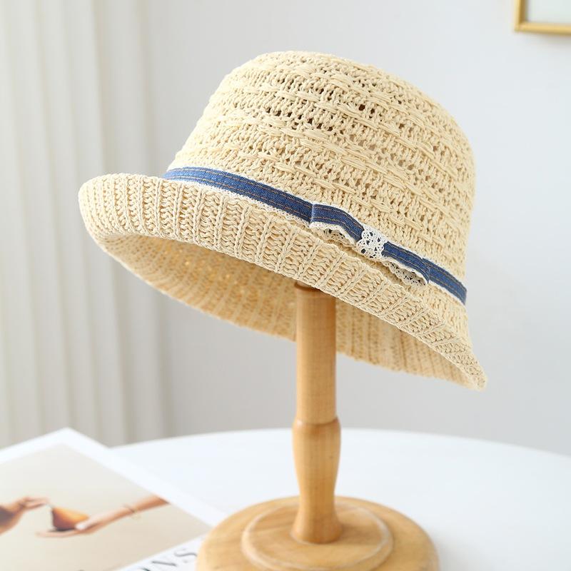 

Women s Lace Bucket Hat Casual Simple Fashion Hollow Breathable Cap Outdoor Visor Sun Hat Sunhat New 56-58cm бежевий