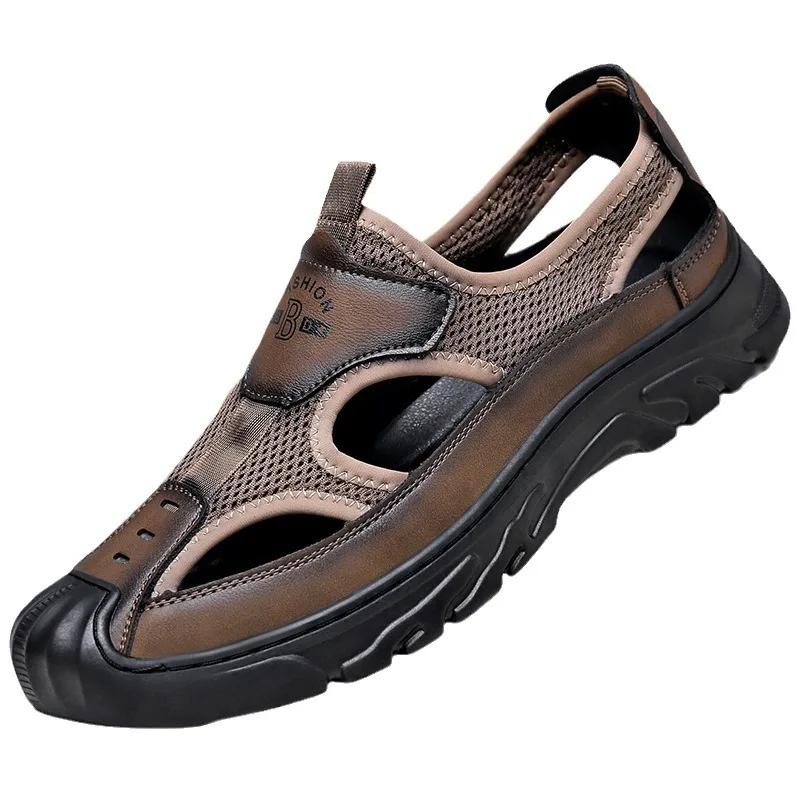 Hollow Men's Sandals Lightweight Sports Male Casual Shoes Outdoor Non-slip Mens Beach Shoes Breathable Mesh Shoes Erkek Ayakkabı