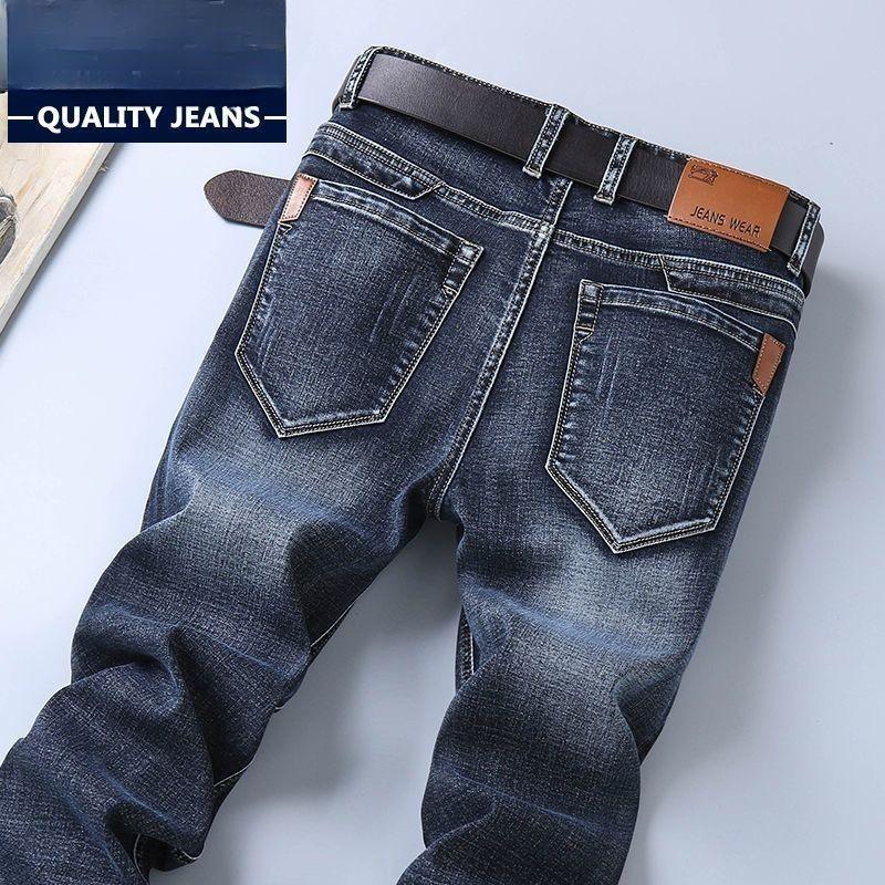 Men 'S Thin Jeans 2021 Summer New Style Business Casual Slim Fit Elastic Classic Style Trousers Sky Blue Pants Male Size28 -