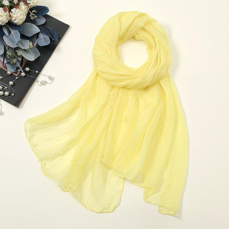 New solid color silk scarf women, oversized chiffon beach scarf fashion bikini swimsuit wrap scarf shawl