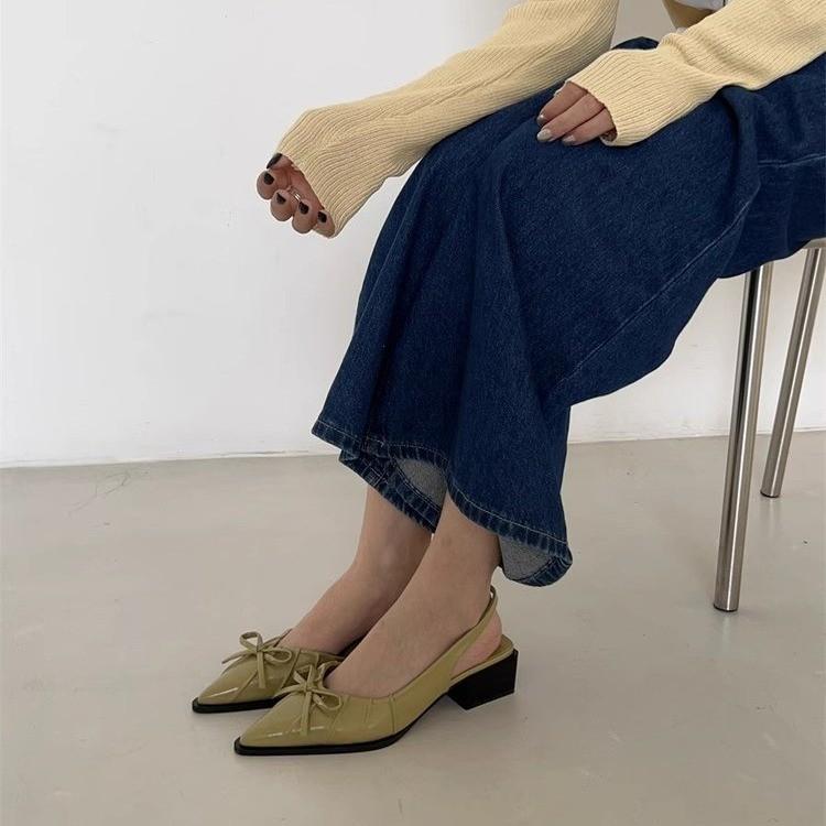 2025 New Fashion High Heel Shoes Women  Pointed Toe Shoes Dresses Sandals Summer Women Elegant Sex Appeal Bow Sandal