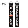 Halloween Festive Decor Porch Sign Banner, Pumpkin Ghost Party Awning Hanging Wall Supplies Door Decoration, Front Wreath Banner Yard Eye-catching