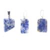 Blue Spot Jasper Tumbled Stone Pendant with Bail - Irregular Shape + Chain
