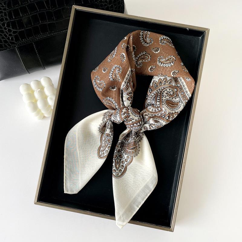 Early summer retro flower women's cotton silk scarf cashew flower light luxury high sense versatile new silk scarf