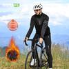 Mens Thermal Fleece-Lined Cycling Jacket Set Winter Warm Outdoor Sports Windproof Riding Apparel