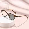 Retro Pochromic Myopia Glasses Ladies Anti-blue Light Minus Eyeglasses Outdoor Changing Color Sunglasses Diopter 0 To -4.0
