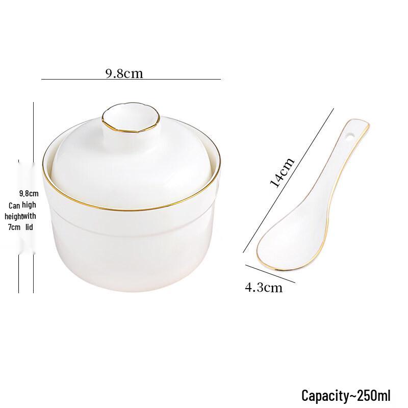 Ru Han Flower Charm Ceramic Stew Pot with Gold Rim