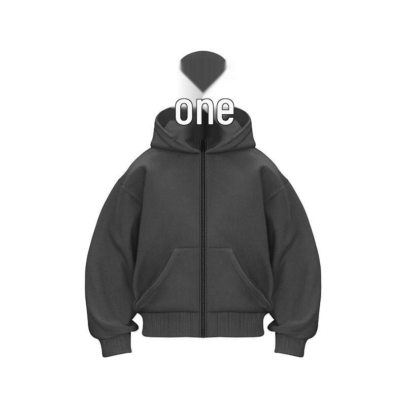 2024 DIY Hooded Cotton Sweater Jacket - Unisex Autumn/Winter Double Hat Style