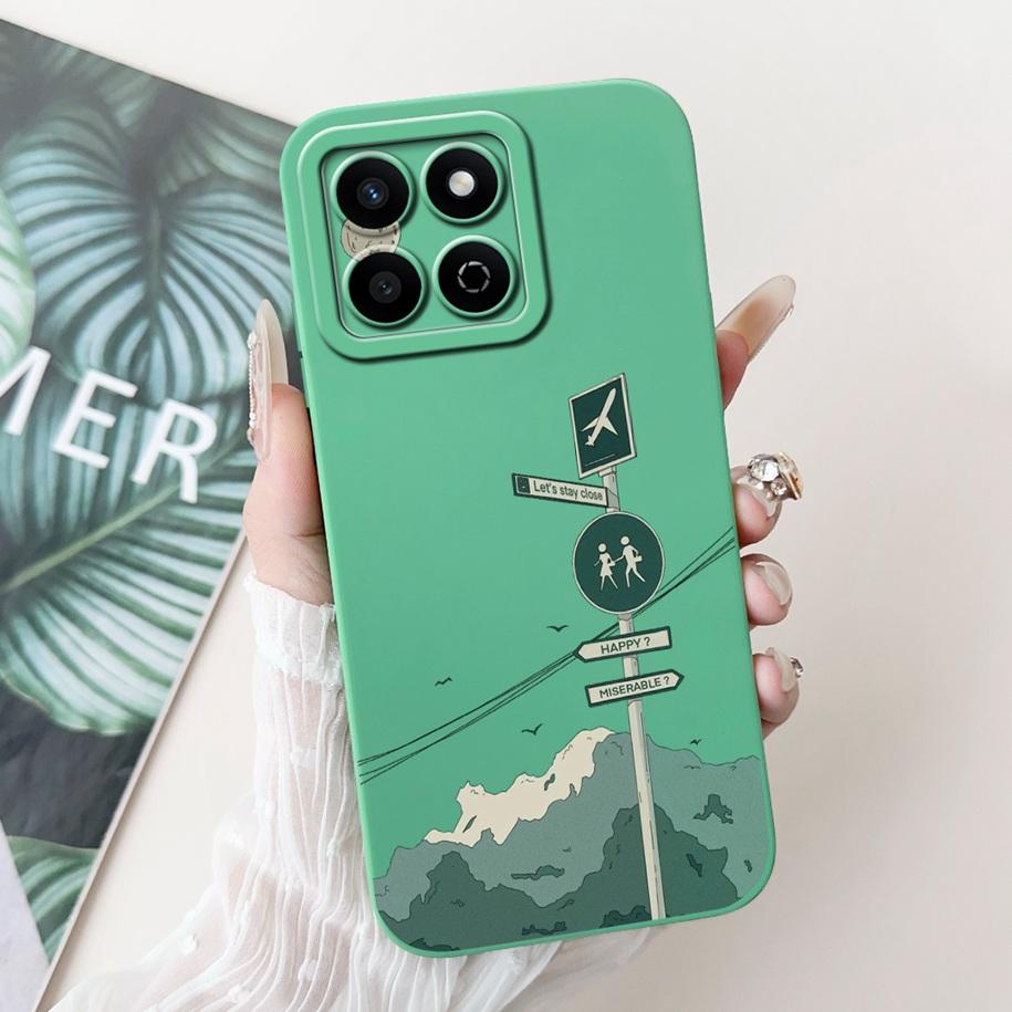 Shockproof Case For Honor X7c Cover HonorX7c 4G Funda Fashion Bowknot Marble Soft Liquid Silicone Cases For Honor 200 Smart Etui