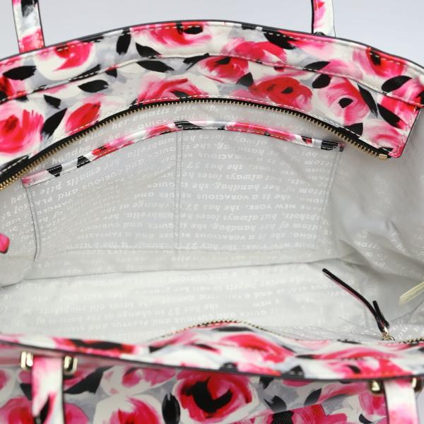 Kate Spade Floral Shoulder Tote Bag PVC Red Women Used