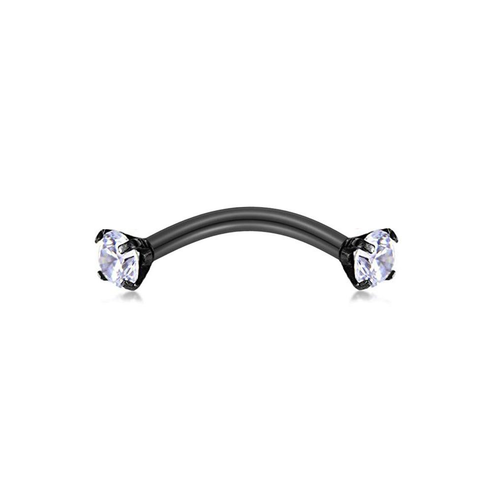 1 Stück Stahl Kristall Edelstein Augenbrauenring Tragus Helix Rook Ohrring Piercings Gebogener Bananenpiercing Lippen Helix Ringe Schmuck 16G