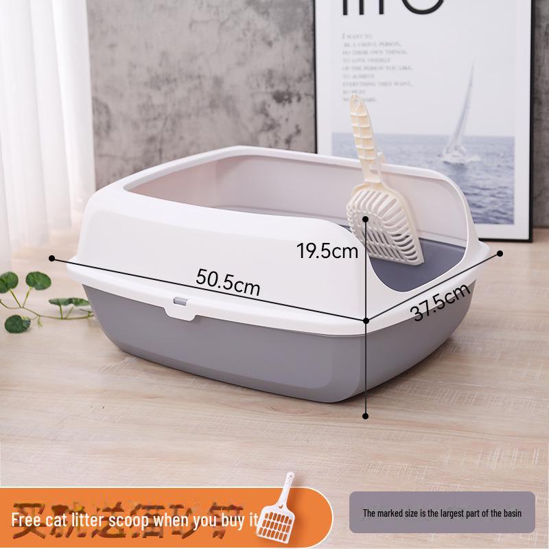 

Очень большой открытый лоток для кошек с защитой от брызг для кошек породы Мэн Litter Box