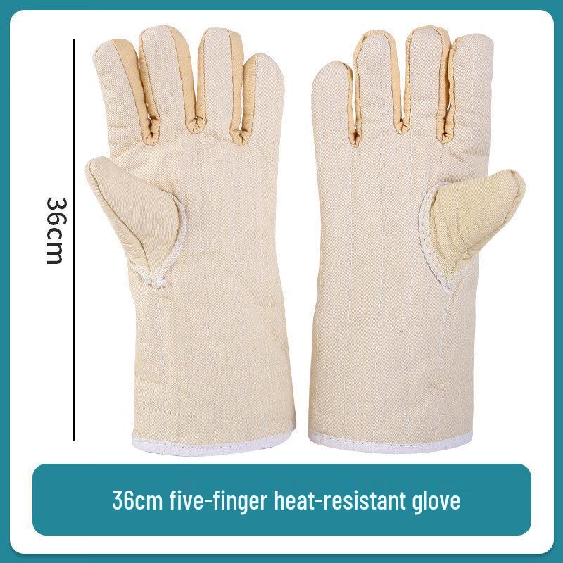 ZISIZ Extra Long Five-Finger Heat Resistant Oven Mitt