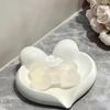 White Heart-Shaped Soap Drain Rack, Fashionable And Niche High Luxury, White Non-Perforated Design, for Drainage, Toilet Soap Dish for Sinks
