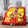 RC Lens Mining City Themed Flannel Blanket, Vintage Miner Helmet & Mine Shaft Print, Soft Warm Fleece Throw for Ligue 1 Football Fans Sofa Bed Decor