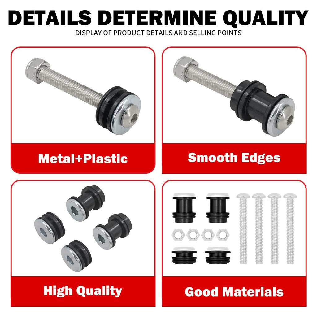 HDBUBALUS Motorcycle Sissy Bar Backrest Detachable Backrest Docking Hardware Mounting Screws for Harley Sportster 48/72 XL1200 XL883 2004-2024