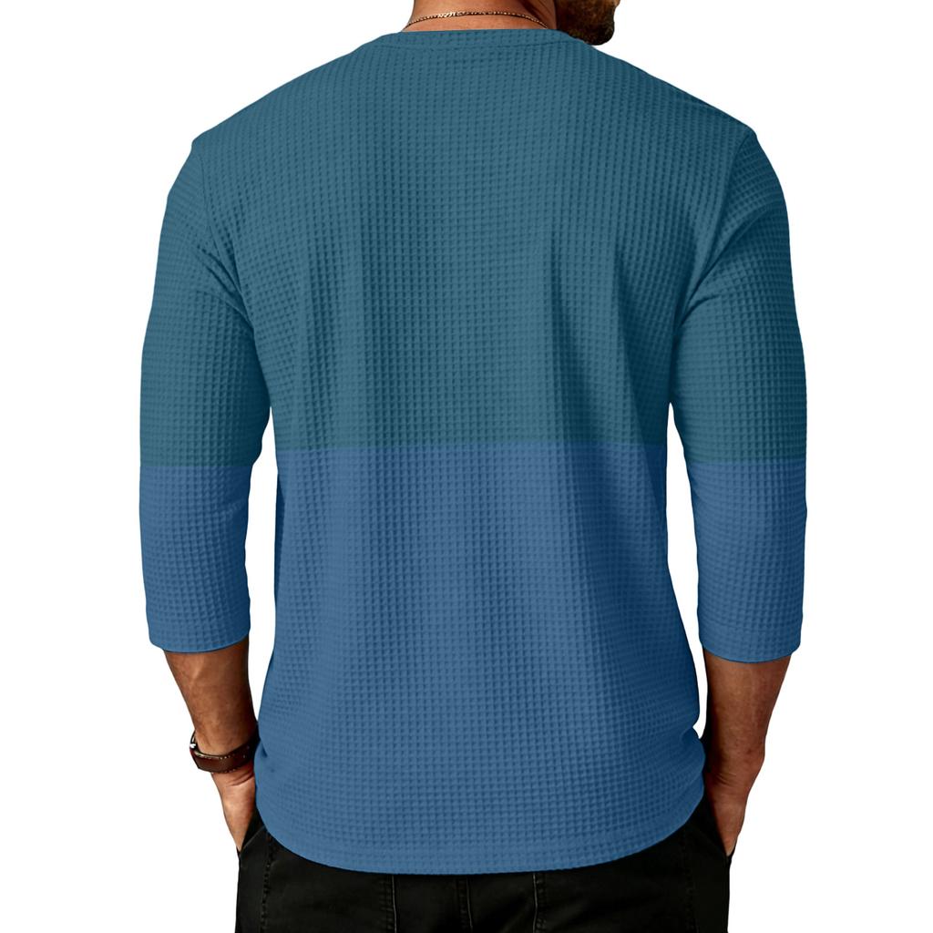 Men's  Sports  Leisure  Waverg  Three  Pieces  Buckle  Seven  Points   Sleeve  T-Shirt