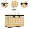 Picnic Basket Sturdy Zipper Foldable Insulated Bag for Barbecue Outdoor Home Yellow