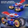 Stunt rotating motorcycle model, universal electric toy 360° rotation, pleasant music, safe ABS material excluding batteries and, Christmas,