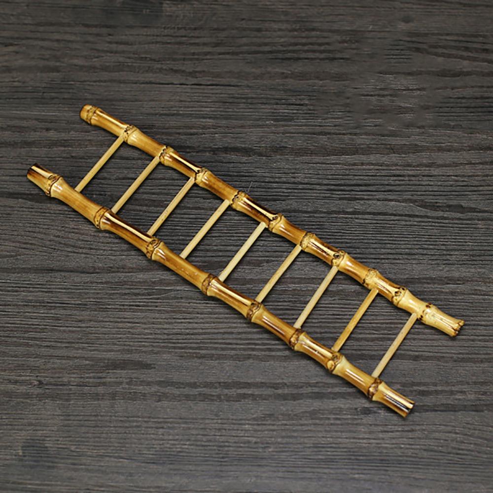 Multi-purpose Bamboo Ladder Cup Holder Yellow Tea Accessories  Desktop Ornament