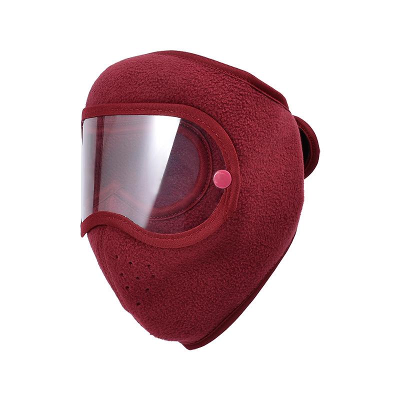 Autumn Winter Warm Face Mask Breathable Polar Fleece Outdoor Riding Windproof HD Goggles Anti-fog Mask For Men Women