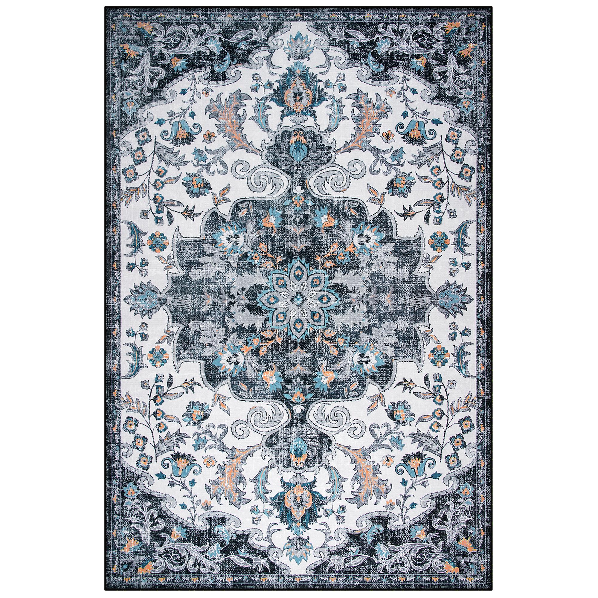 

Lochas Vintage Floral Rugs Soft Accent Large Area Rug Fluffy Carpet for Bedroom Living Room Home Decor Floor Mat 122x183cm чёрный