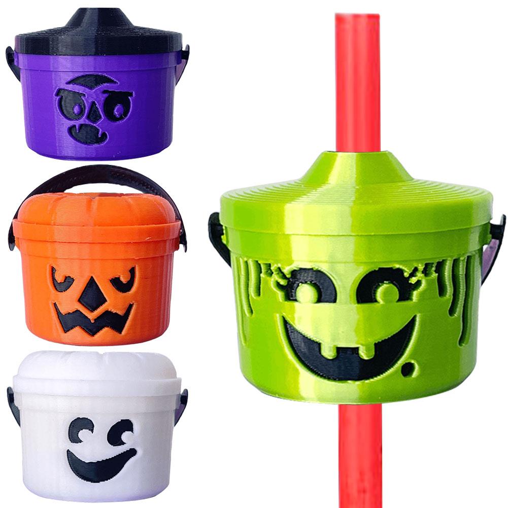 

Halloween Cute Straw Toppers Multifunctional Funny Straw Decoration Pumpkin Bucket Straw Protector for Parties Birthdays 35.00x35.00x35.00mm оранжевый