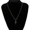 New Fashion Cross Pendants Golden Silver Color Crystal Jesus Cross Pendant Necklace For Men Women Jewelry Wholesale Dropshipping