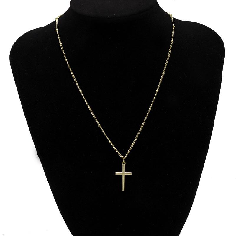 New Fashion Cross Pendants Golden Silver Color Crystal Jesus Cross Pendant Necklace For Men Women Jewelry Wholesale Dropshipping