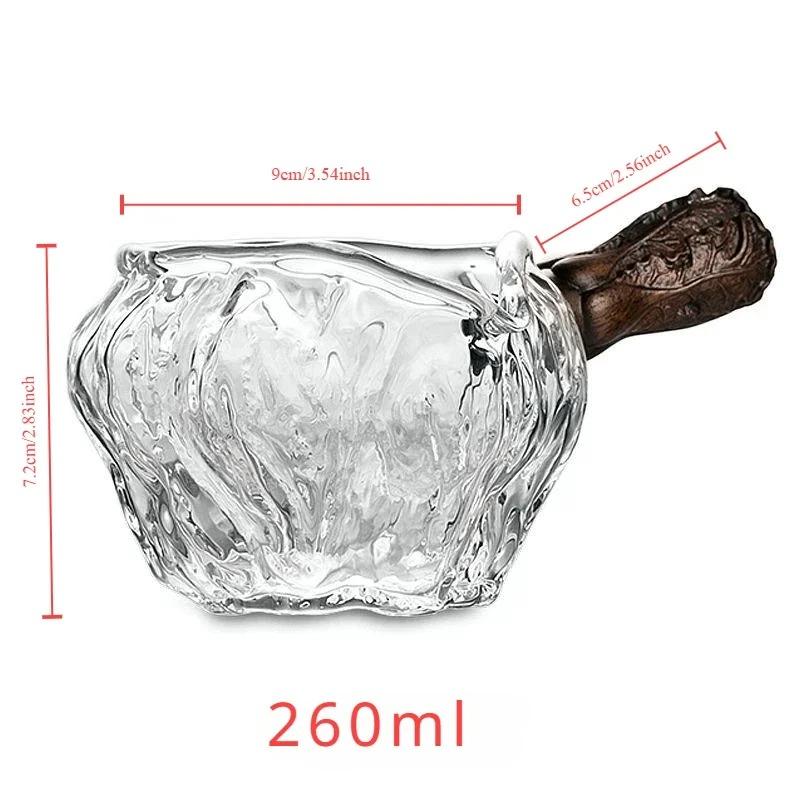 Szklany dzbanek do serwowania herbaty, drewniany uchwyt, chiński dzbanek do herbaty Gongfu Chahai, szklany kubek do herbaty, dzbanek do mleka i kawy