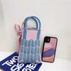 Plaid Cartoon Women's Crossbody Mini Bag: Cute, Lightweight, Knitted Phone Holder for Parent-Child Matching (2024)
