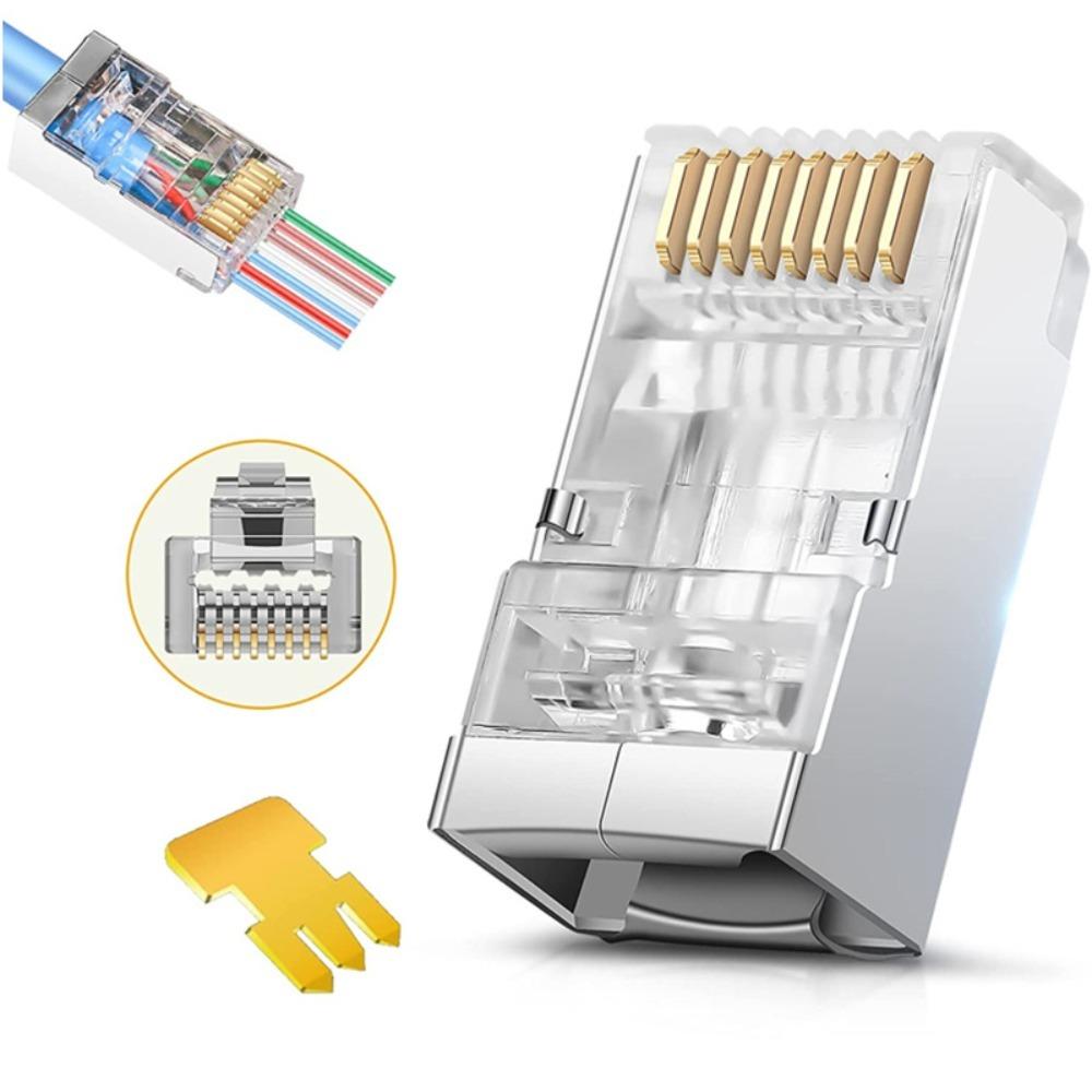 

Для сетевых разъемов кабеля Ethernet Модульная вилка RJ45 CAT6, сквозной разъем сетевого кабеля